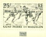 St_Pierre_1959_Yvert_360a-Scott_358_unissued_25f_hockey_MAQ