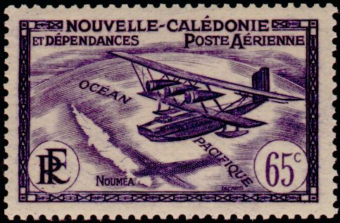 N_Caledonia_1938_Yvert_PA29-Scott_C1_65c_seaplane_IS