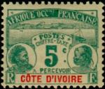 Ivory_Coast_1906_Yvert_Taxe_1-Scott_J1_typo