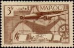 Morocco_1939_Yvert_PA47-Scott_C24_3f_plane_over_Maroc_IS