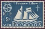 St_Pierre_1942_Yvert_296-Scott_sailing-ship_IS