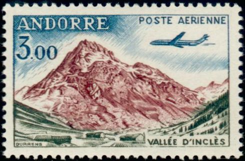 Andorra_1961_Yvert_PA6-Scott_C6