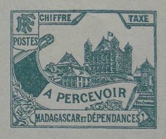 Madagascar_1908_Yvert_Taxe_8a-Scott_unadopted_Palais_Royal_Tananarive_etat_blue-green_typo_ab_AP_detail