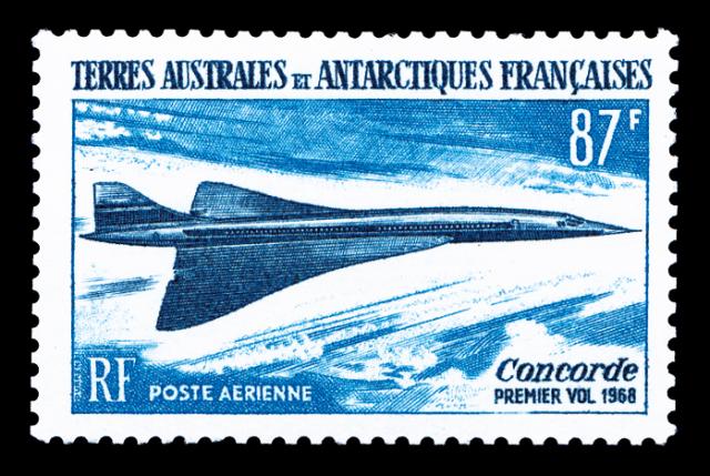 FSAT_1969_Yvert_PA19A-Scott_C18_unissued_87f_Concorde_g_US
