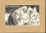 Monaco_1946_Yvert_293a-Scott_302_unadopted_25f_+_5f_OEuvres_anti-tuberculeuses_MAQ