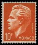 Monaco_1950_Yvert_350-Scott_257_10f_Rainier_III_typo_b_IS