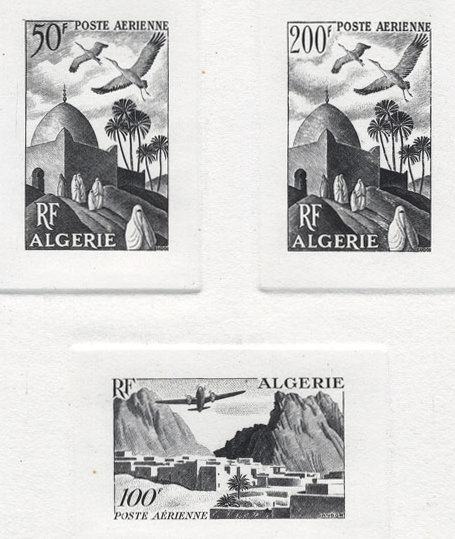 Algeria_1949_Yvert_PA9-11-Scott_C8-10_black_d_detail