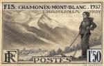 France_1937_Yvert_334c-Scott_322_unadopted_Chamonix_ski_MAQ © Photo L’Adresse Musée de La Poste, Paris / La Poste