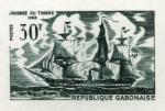 Study about Gabon 1968 old ship Artist Proofs