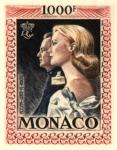 Monaco_1959_Yvert_PA72a-Scott_C55_unadopted_1000f_Grace_et_Rainier_III_gros_multicolor_a_AP_detail