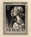 Monaco_1959_Yvert_PA72b-Scott_C55_unadopted_1000f_Grace_et_Rainier_III_maigre_black_c_AP_detail
