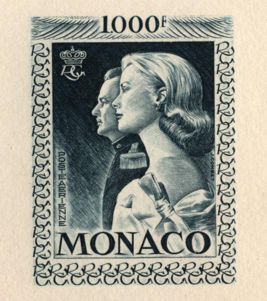 Monaco_1959_Yvert_PA72b-Scott_C55_unadopted_1000f_Grace_et_Rainier_III_maigre_blue-grey_b_AP_detail