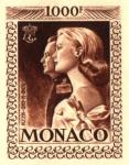 Monaco_1959_Yvert_PA72b-Scott_C55_unadopted_1000f_Grace_et_Rainier_III_maigre_brown_a_AP_detail