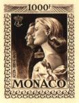 Monaco_1959_Yvert_PA72b-Scott_C55_unadopted_1000f_Grace_et_Rainier_III_maigre_dark-brown_AP_detail