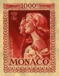 Monaco_1959_Yvert_PA72b-Scott_C55_unadopted_1000f_Grace_et_Rainier_III_maigre_dark-red_AP_detail