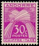 Andorra_1943_Yvert_Taxe_22-Scott_J22_typo