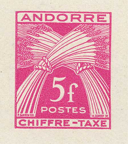 Andorra_1943_Yvert_Taxe_29-Scott_J29_typo_a_detail_a
