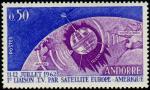 Fr_Andorra_1962_Yvert_165-Scott_159_50c_Satellite_Telstar_IS