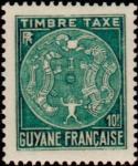 Fr_Guyana_1947_Yvert_Taxe_30-Scott_J30_5f_Coat_of_Arms_IS