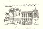 Monaco_1947_Yvert_PA24a-Scott_C18_unadopted_Oceanographic_Museum_1er_etat_grey_ab_AP_detail