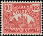 Madagascar_1908_Yvert_Taxe_11-Scott_Palais_Royal_Tananarive_typo_IS