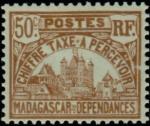 Madagascar_1908_Yvert_Taxe_14-Scott_Palais_Royal_Tananarive_typo_IS