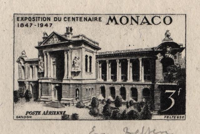 Monaco_1947_Yvert_PA24a-Scott_C18_unadopted_Oceanographic_Museum_black_aa_AP_detail