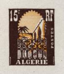 Algeria_1954_Yvert_314a-Scott_258_unadopted_15f_Musee_du_Bardo_dark-brown_+_yellow_typo_aa_AP_detail