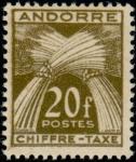 Andorra_1945_Yvert_Taxe_31-Scott_J31_typo