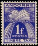 Andorra_1947_Yvert_Taxe_33-Scott_J33_typo