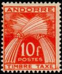 Andorra_1947_Yvert_Taxe_38-Scott_J38_typo