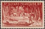 Fr_Guyana_1947_Yvert_209-Scott_200_3f_canoe_IS