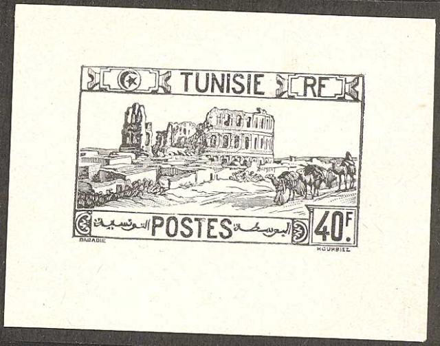 Tunisia_1945_Yvert_297a-Scott_unadopted_40f_El_Djem_Amphitheatre_sepia_typo_AP