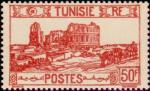 Tunisia_1945_Yvert_297-Scott_50f_El_Djem_Amphitheatre_typo_IS