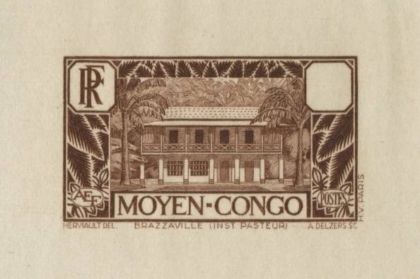 Congo_1933_Yvert_122a-Scott_unissued_in_TD_Institut_Pasteur_etat_dark-brown_AP_detail