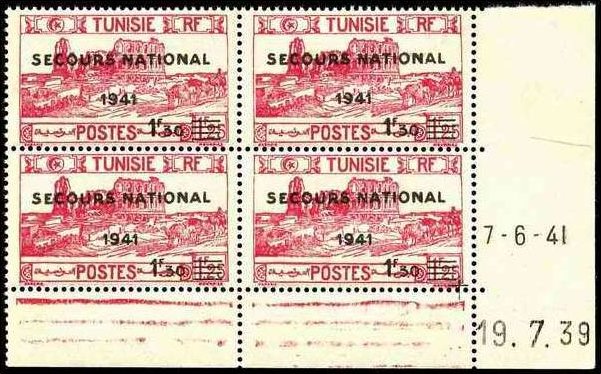Tunisia_1941_Yvert_228a-Scott_unadopted_black_overprint_Secours_National_b_US