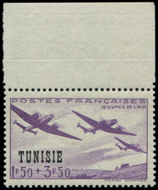 Tunisia_1942_Yvert_243A-Scott_unadopted_1f50_+_3f50_OEuvres_de_Air_c_US