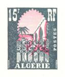 Algeria_1954_Yvert_314a-Scott_258_unadopted_15f_Musee_du_Bardo_grey_+_red_typo_AP_detail