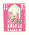 Algeria_1954_Yvert_314a-Scott_258_unadopted_15f_Musee_du_Bardo_red_430_Lc_green_328_Lx_typo_CP_detail