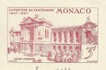 Monaco_1947_Yvert_PA24a-Scott_C18_unadopted_Oceanographic_Museum_1er_etat_red-lilac_b_AP_detail