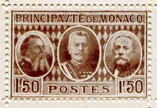 Monaco_1928_Yvert_112a-Scott_112_unissued_in_typo_International_Philatelic_Expo_dark-brown_c_typo_AP_detail