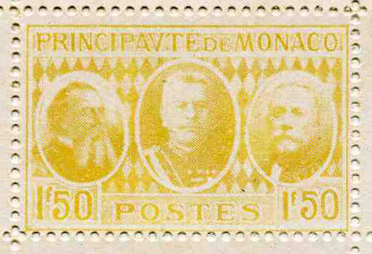 Monaco_1928_Yvert_112a-Scott_112_unissued_in_typo_International_Philatelic_Expo_yellow_d_typo_AP_detail