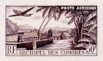 Comores_1950_Yvert_PA1-Scott_C1_dark-brown_detail