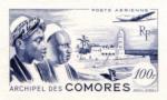 Comores_1950_Yvert_PA2-Scott_C2_1er_etat_blue-violet_detail_a