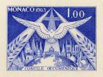Monaco_1963_Yvert_610a-Scott_543_unadopted_Vatican_Ecumenical_Council_blue_AP_detail
