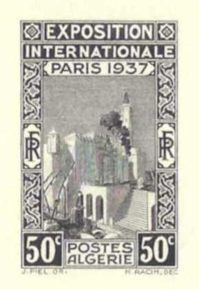 Algeria_1937_Yvert_128a-Scott_110_unadopted_dark_background_Expo_Paris_black_d_AP_detail