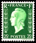 France_1945_Yvert_701A-Scott_503_unissued_25c_Type_I_Marianne_de_Dulac_a_US