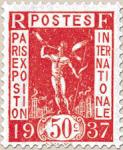 France_1936_Yvert_325a-Scott_unissued_50c_Expo_de_Paris_carmine-red_c_US