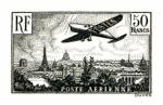 France_1936_Yvert_PA14a-Scott_C14_unissued_50F_big_F_plane_over_Paris_black_ab_AP_detail