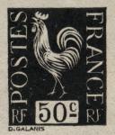 France_1934_Yvert_633a-Scott_unadopted_Coq_50c_black_typo_aa_AP_detail